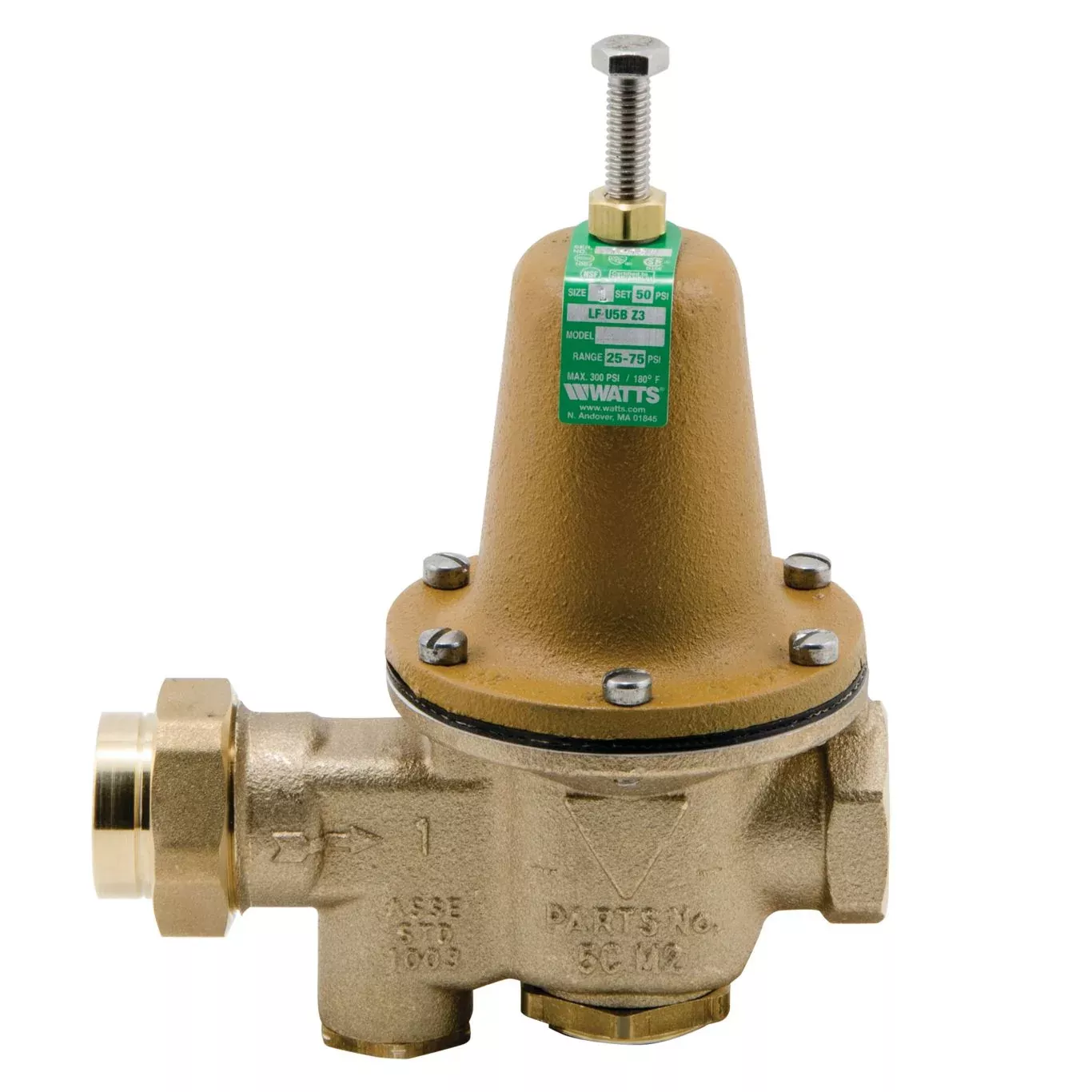 0009192 - 1 1/2 In Lead Free Water Pressure Reducing Valve, Npt Female Union X Npt Female, Adj