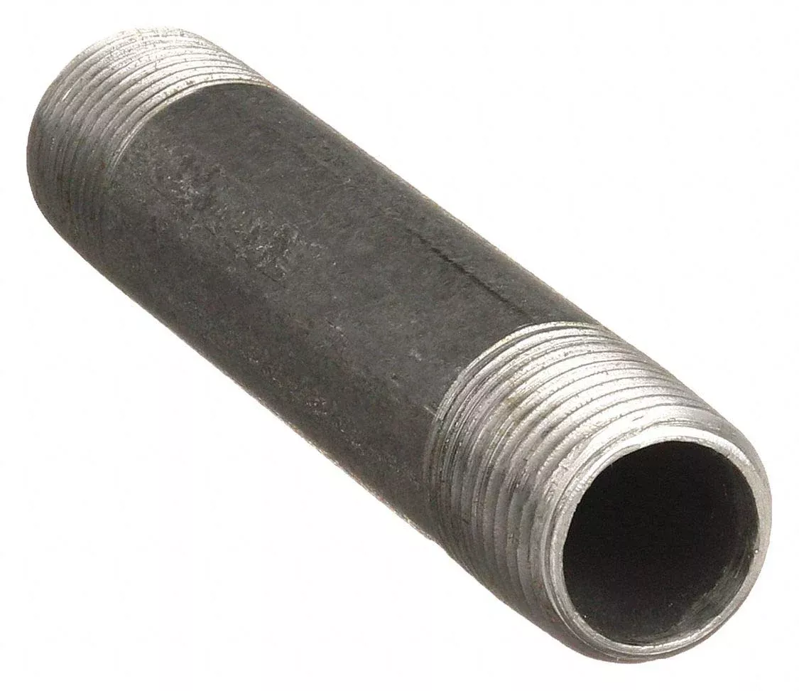 0334527207 - Right Left Black Steel Welded Pipe Nipple - Domestic - Schedule 40 - 1/2" x 4"
