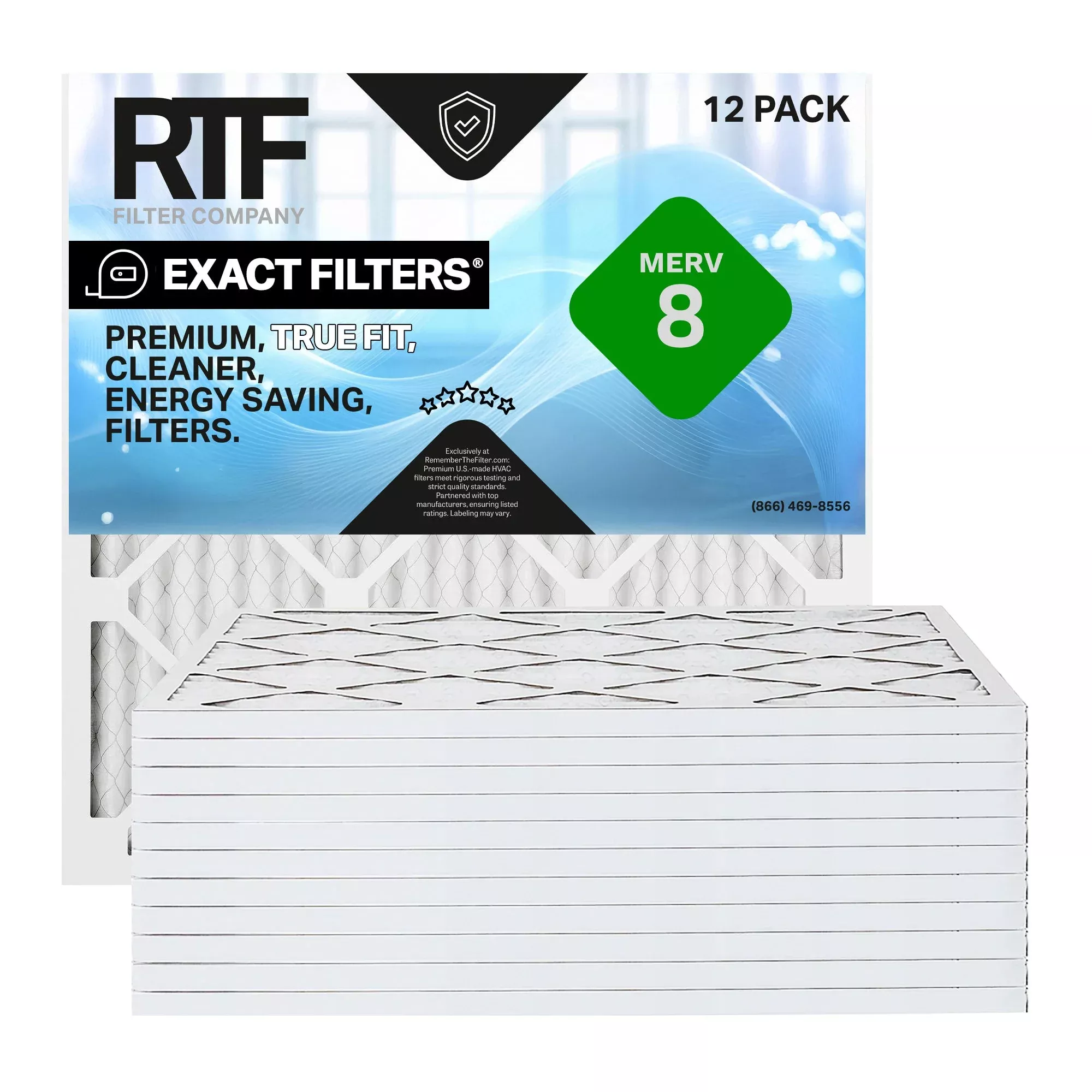10-1/2x12x1 Exact Filters Pleated MERV 8 (12 pack)
