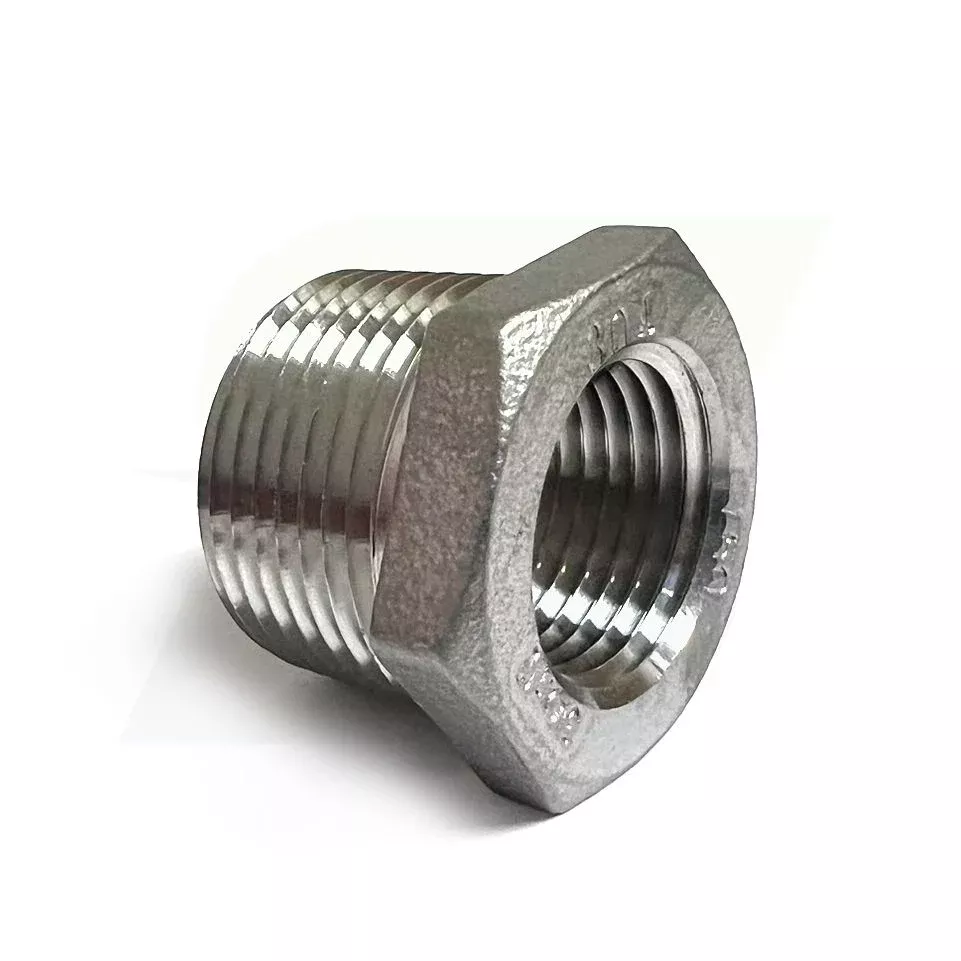 K414-1208 - 3/4" x 1/2" Threaded Hex Head Bushing, 304 Stainless Steel