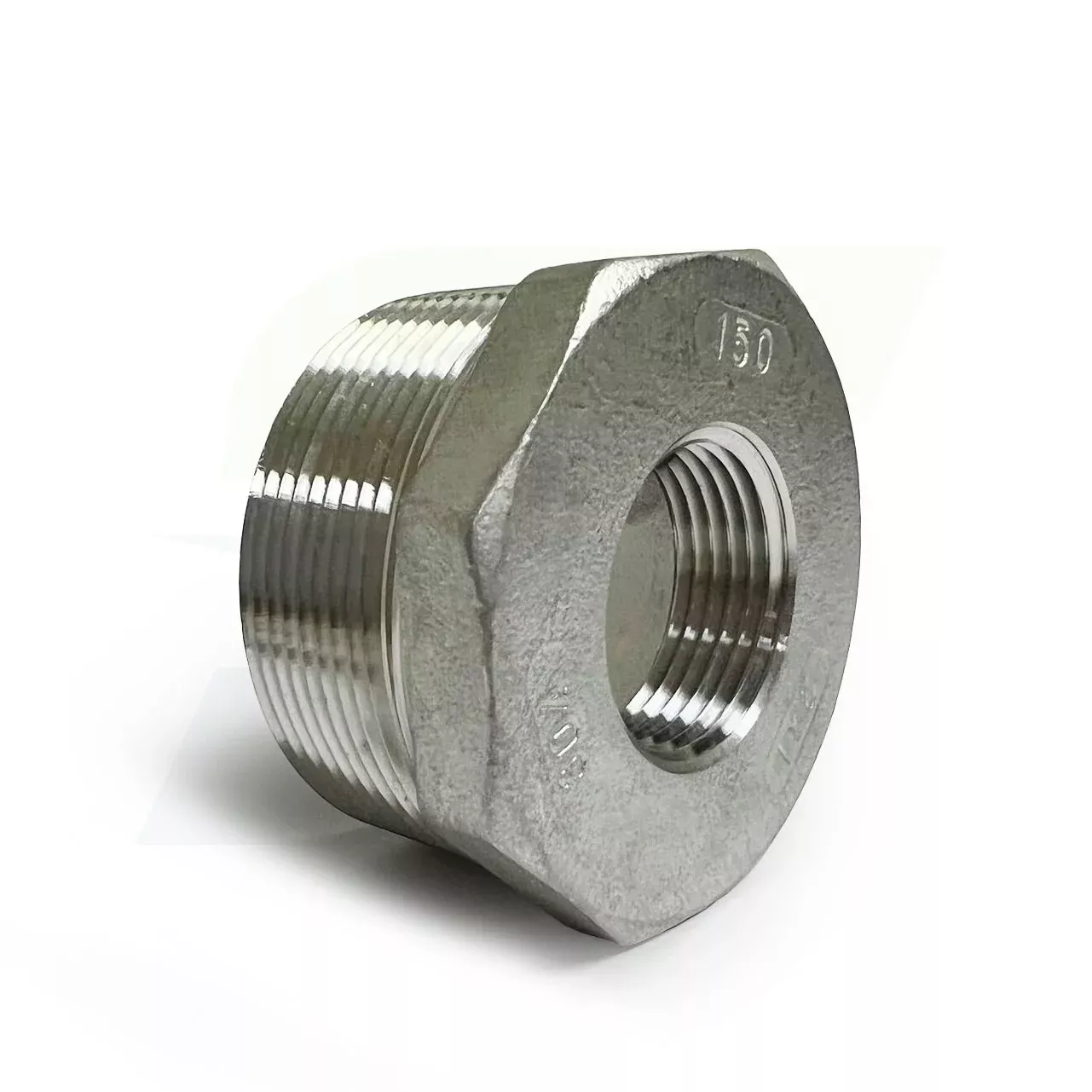K414-3220 - 2" x 1-1/4" Threaded Hex Head Bushing, 304 Stainless Steel