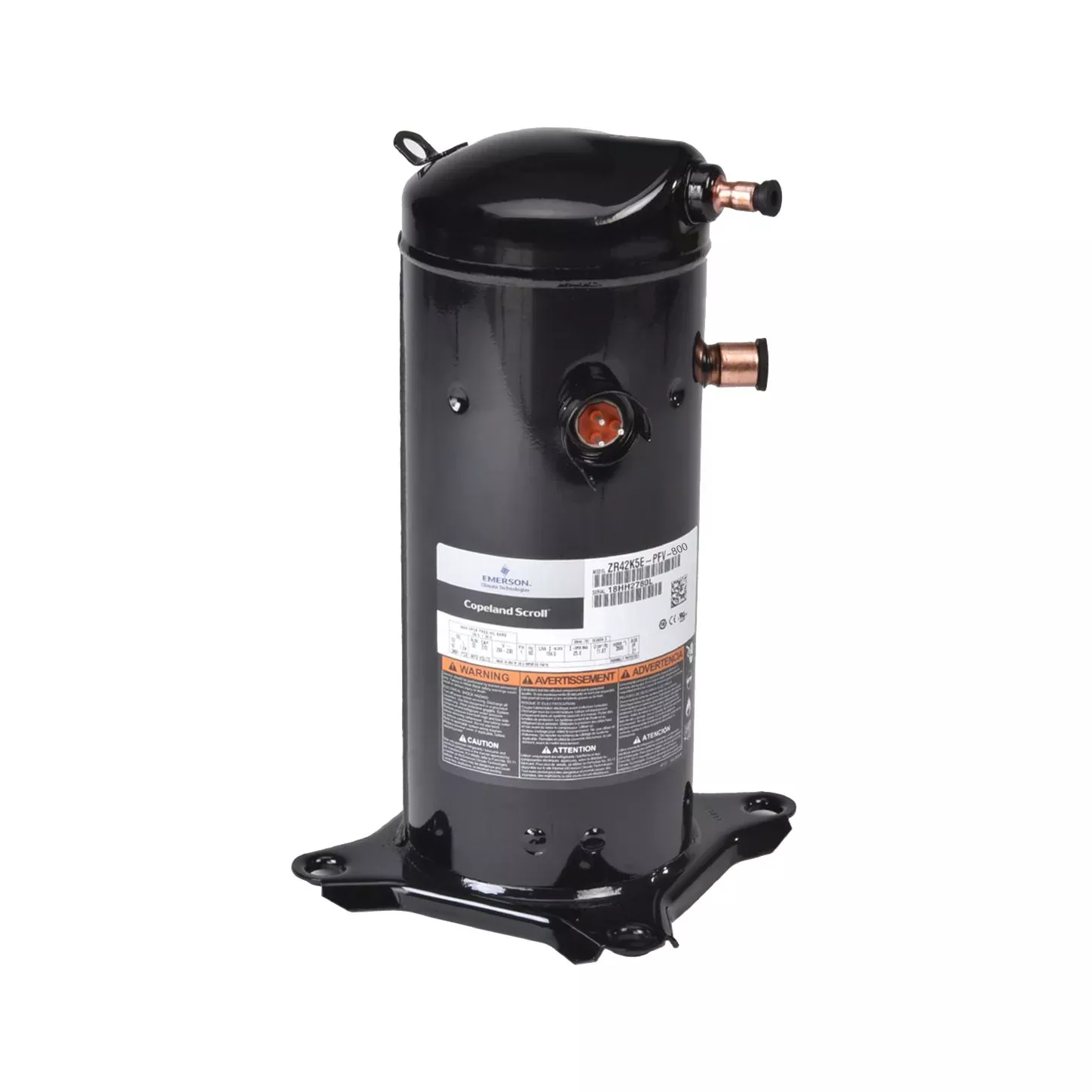 ZR42K5E-PFV-800 - Copeland Scroll Compressor - 42,200 BTU - 1 Phase - R22 - 230V